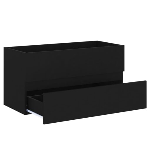 vidaXL Sink Cabinet Black 90x38.5x45 cm Engineered Wood - Image 2
