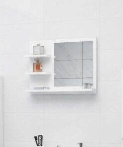 vidaXL Bathroom Mirror White 60x10.5x45 cm Engineered Wood