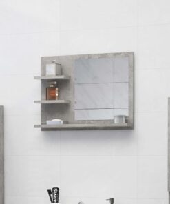 vidaXL Bathroom Mirror Concrete Grey 60x10.5x45 cm Engineered Wood