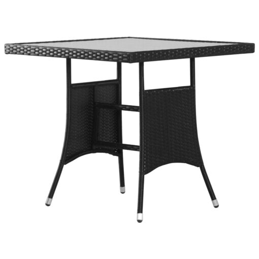  5 Piece Garden Dining Set Poly Rattan Black - Image 4