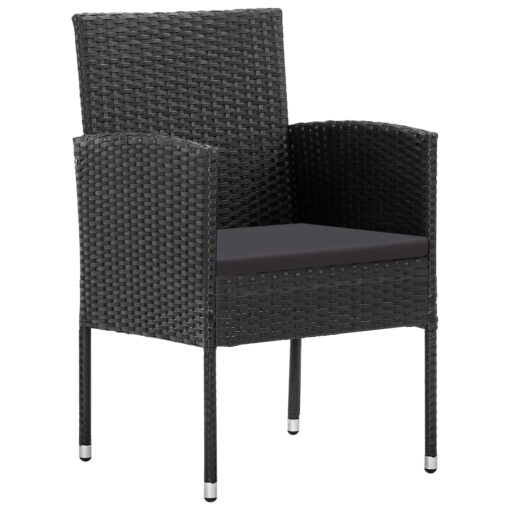 vidaXL 7 Piece Garden Dining Set Poly Rattan Black - Image 2