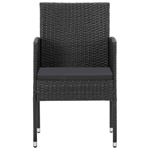 vidaXL 7 Piece Garden Dining Set Poly Rattan Black - Image 3