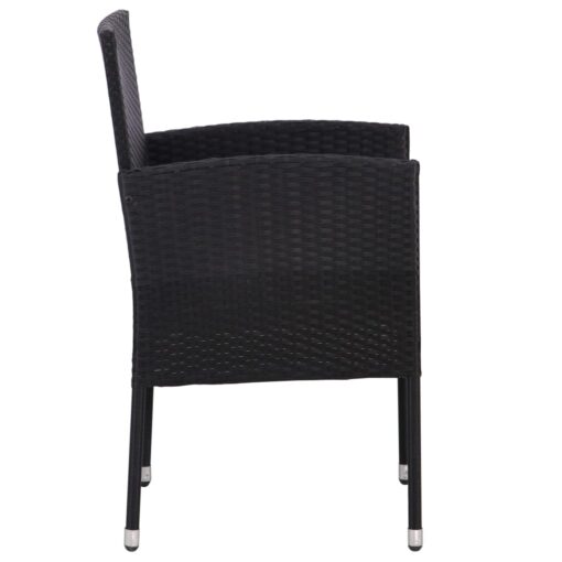 vidaXL 7 Piece Garden Dining Set Poly Rattan Black - Image 4