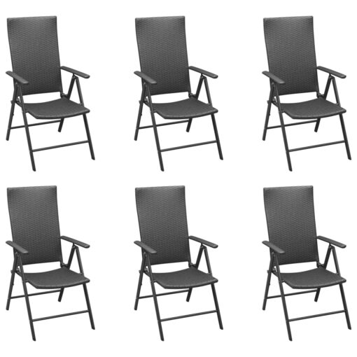 7 Piece Garden Dining Set Black - Image 3