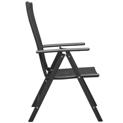  5 Piece Garden Dining Set Black - Image 4