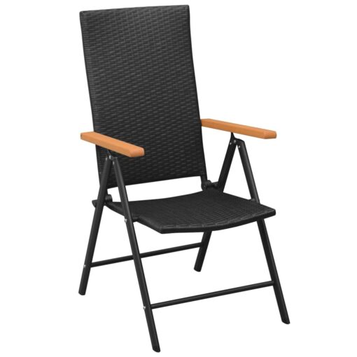  5 Piece Garden Dining Set Black and Brown - Image 4