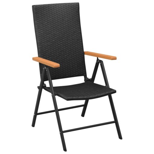 7 Piece Garden Dining Set Black and Brown - Image 2