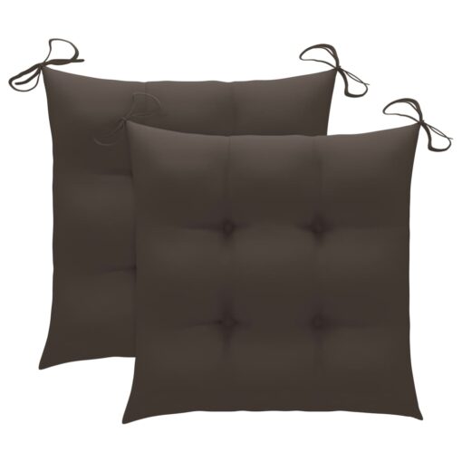 Garden Chairs with Cushions 2 pcs Grey Solid Acacia Wood - Image 2