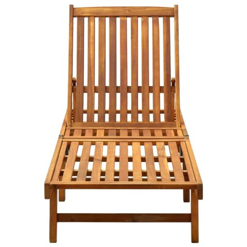 vidaXL Garden Sun Lounger with Cushion Solid Acacia Wood - Image 2