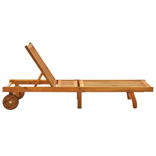vidaXL Garden Sun Lounger with Cushion Solid Acacia Wood - Image 4