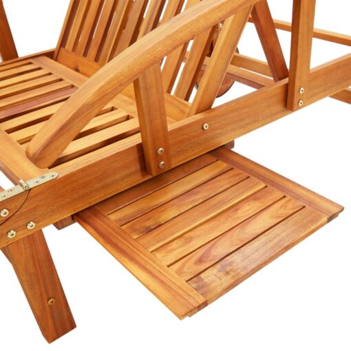 vidaXL Garden Sun Lounger with Cushion Solid Acacia Wood - Image 4