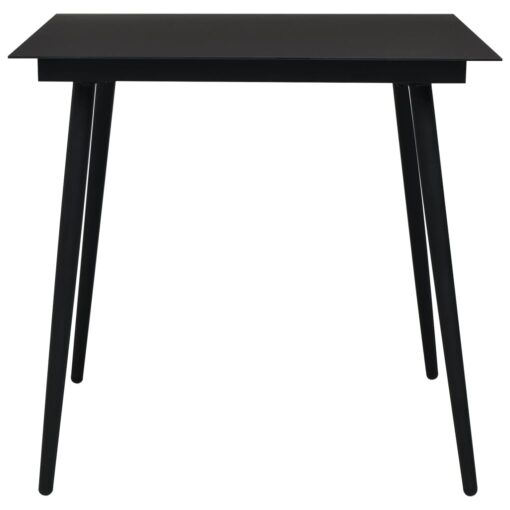  3 Piece Outdoor Dining Set PVC Rattan Black - Image 2