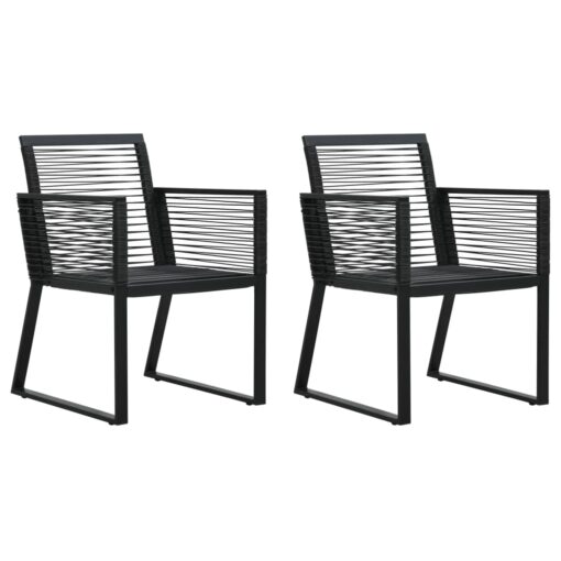  3 Piece Outdoor Dining Set PVC Rattan Black - Image 4