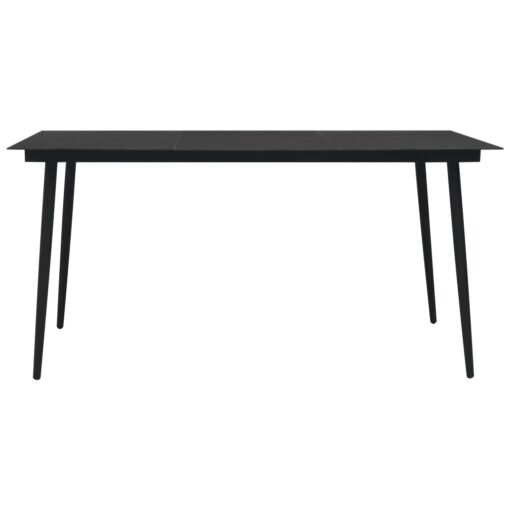 vidaXL 9 Piece Outdoor Dining Set PVC Rattan Black - Image 2