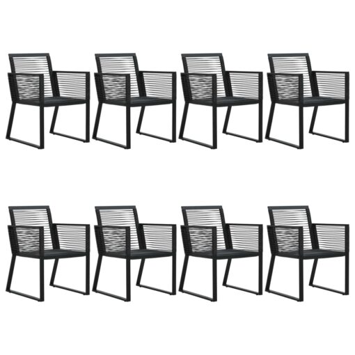 vidaXL 9 Piece Outdoor Dining Set PVC Rattan Black - Image 4