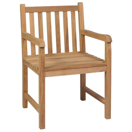 Garden Chairs 2 pcs with Cream White Cushions Solid Teak Wood - Image 3