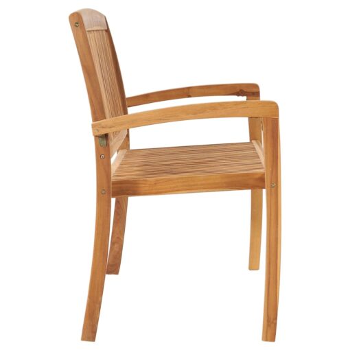 Stacking Garden Bench with Cushion 128.5 cm Solid Teak Wood - Image 3
