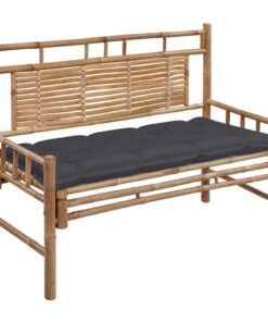 vidaXL Garden Bench with Cushion 120 cm Bamboo