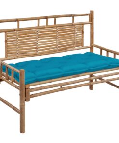 vidaXL Garden Bench with Cushion 120 cm Bamboo