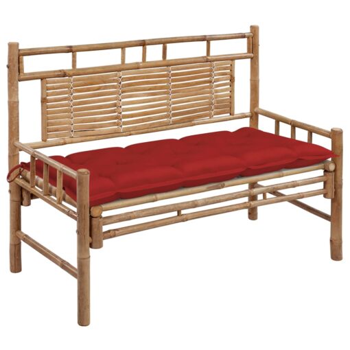 vidaXL Garden Bench with Cushion 120 cm Bamboo