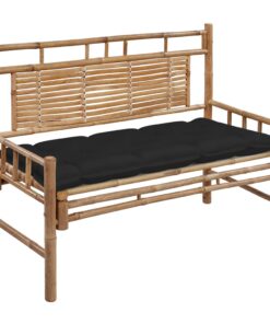 vidaXL Garden Bench with Cushion 120 cm Bamboo