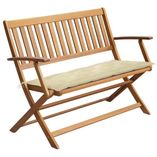 vidaXL Garden Bench with Cushion 120 cm Solid Acacia Wood