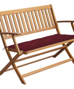 vidaXL Garden Bench with Cushion 120 cm Solid Acacia Wood