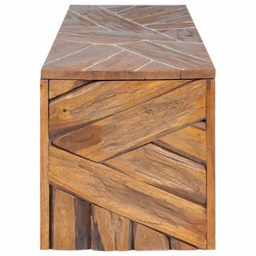 vidaXL TV Stand 110x60x38 cm Solid Teak Wood - Image 2
