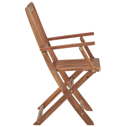 Folding Garden Chairs 6 pcs Solid Acacia Wood - Image 3