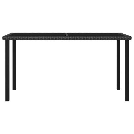 5 Piece Garden Dining Set Poly Rattan Black - Image 2
