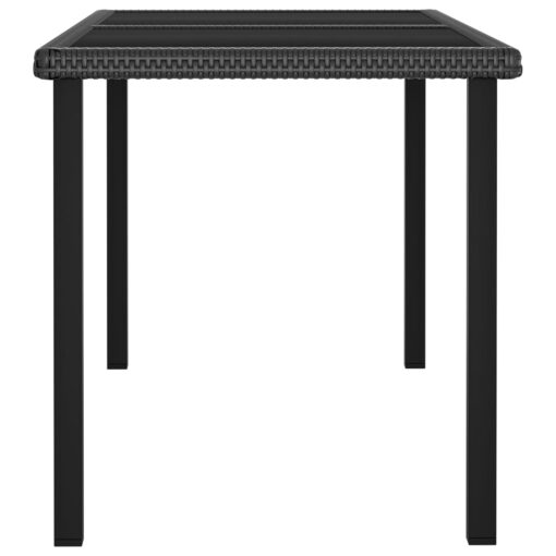 5 Piece Garden Dining Set Poly Rattan Black - Image 3
