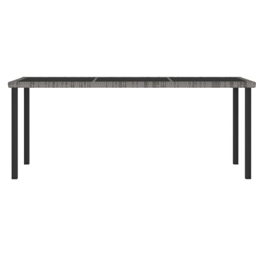 vidaXL 9 Piece Garden Dining Set Poly Rattan Grey - Image 2
