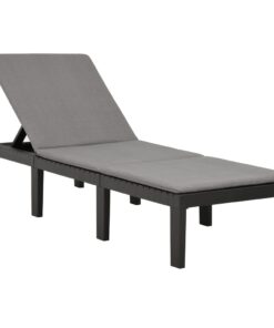 vidaXL Sun Lounger with Cushion Plastic Anthracite