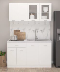 vidaXL 4 Piece Kitchen Cabinet Set White Engineered Wood