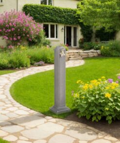 vidaXL Garden Tanker with Faucet Light Grey Stone Look
