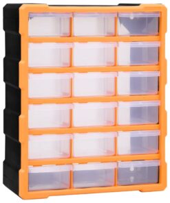 vidaXL Multi-drawer Organiser with 18 Middle Drawers 38x16x47 cm