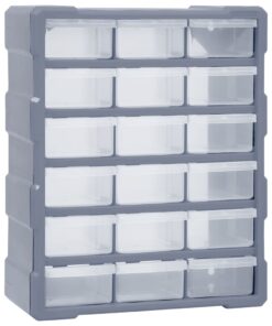 vidaXL Multi-drawer Organiser with 18 Middle Drawers 38x16x47 cm
