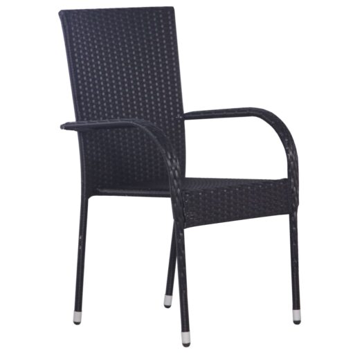 5 Piece Garden Dining Set Black - Image 2