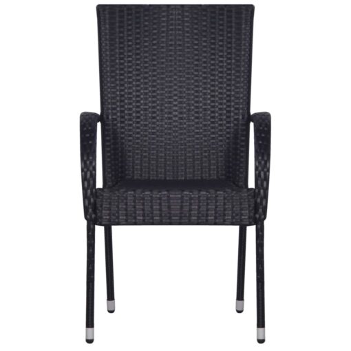 5 Piece Garden Dining Set Black - Image 3
