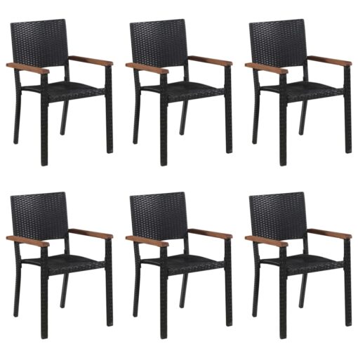 vidaXL 7 Piece Garden Dining Set Black - Image 4