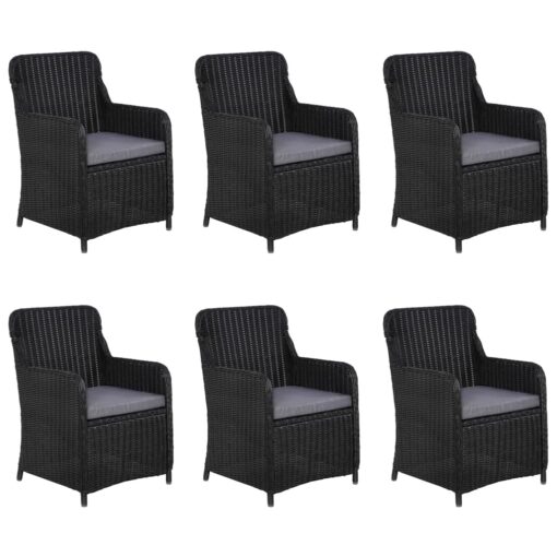 vidaXL 7 Piece Garden Dining Set Black - Image 4