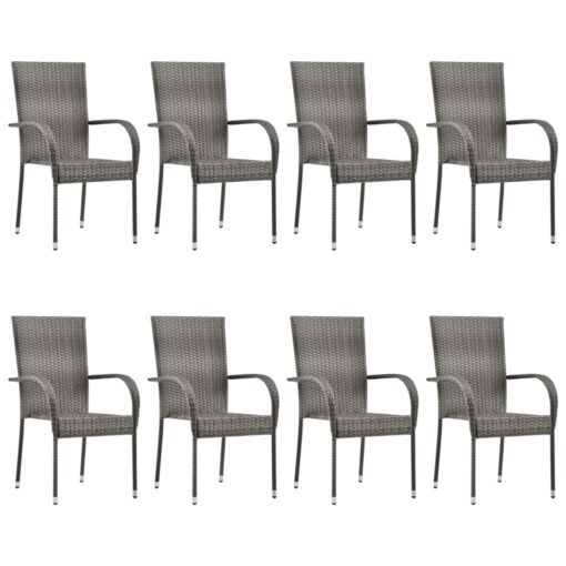 vidaXL 9 Piece Garden Dining Set Grey - Image 4