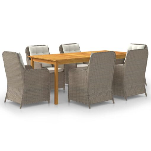 vidaXL 7 Piece Garden Dining Set Brown