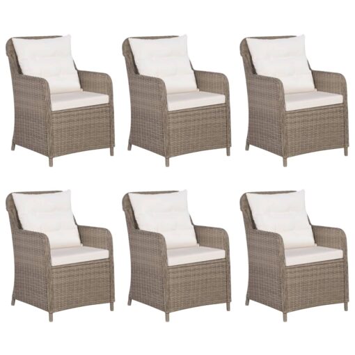 vidaXL 7 Piece Garden Dining Set Brown - Image 4