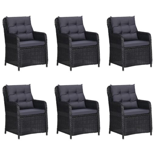 vidaXL 7 Piece Garden Dining Set Black - Image 4