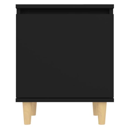 vidaXL Bed Cabinet with Solid Wood Legs Black 40x30x50 cm - Image 4