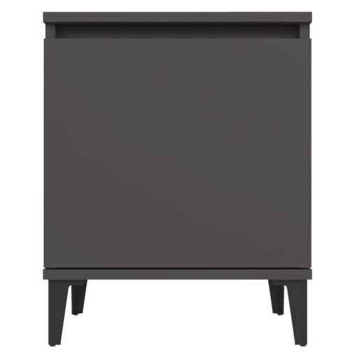 vidaXL Bed Cabinet with Metal Legs Grey 40x30x50 cm - Image 4
