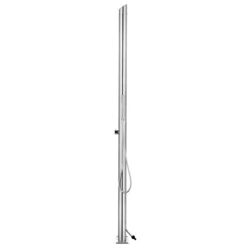 vidaXL Garden Shower with Brown Base 225 cm Stainless Steel - Image 3