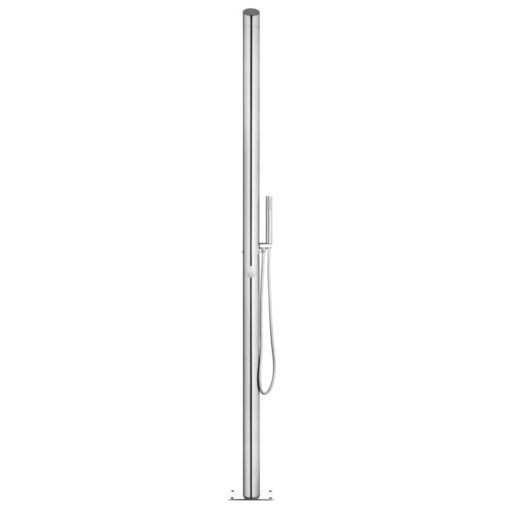 vidaXL Garden Shower with Brown Base 225 cm Stainless Steel - Image 4