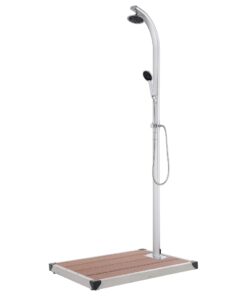 vidaXL Garden Shower with Brown Base 220 cm Aluminium